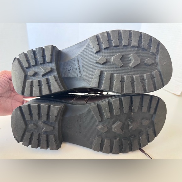 Vintage 90s Y2K Lower East Side Brown Chunky Platform Lace Up Oxford Shoes 7.5 - Picture 11 of 11